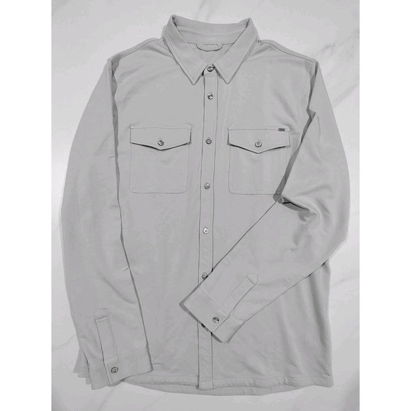 Vuori Boulevard Shirt Jacket Shacket Men's XL Grey Button Up Long Sleeve V281 - Picture 3 of 11